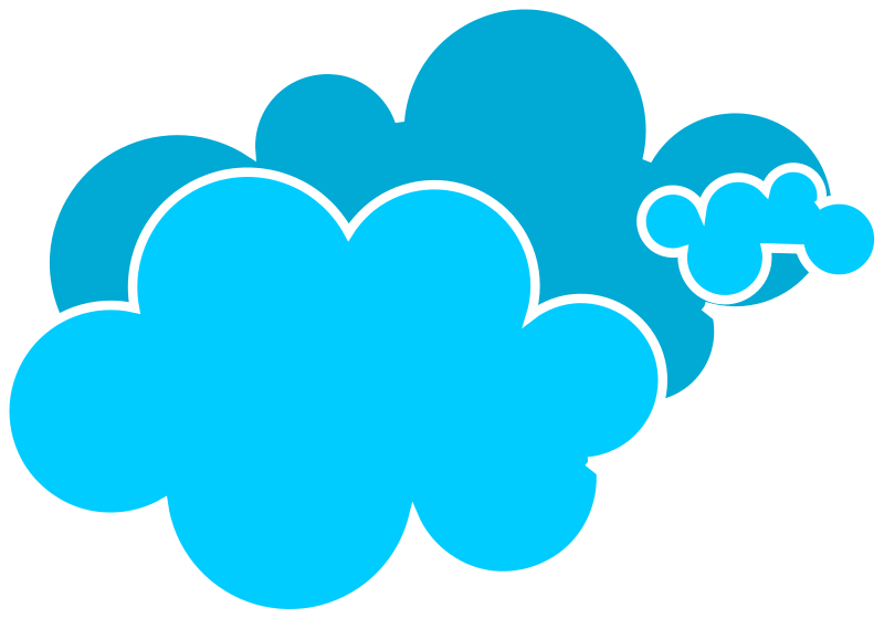 Stylized Blue Clouds Vector PNG image