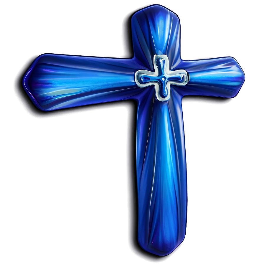 Stylized Blue Cross Feature Png 06292024 PNG image