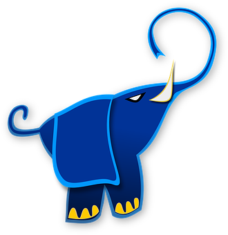 Stylized Blue Elephant Graphic PNG image