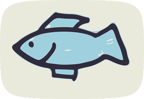 Stylized Blue Fish Illustration PNG image