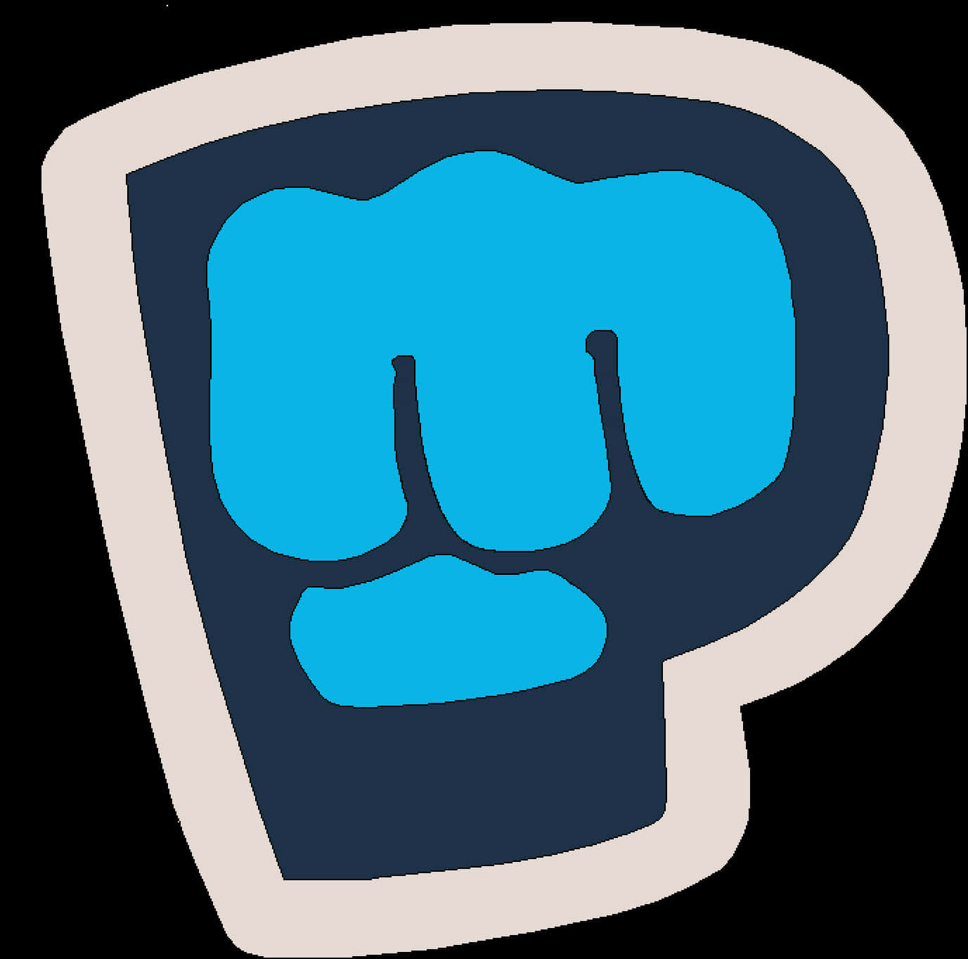 Stylized Blue Fist Icon PNG image