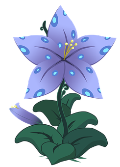 Stylized Blue Flower Illustration PNG image