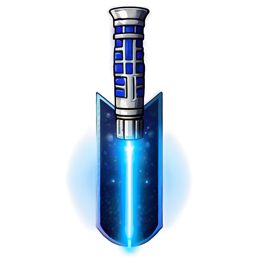 Stylized Blue Lightsaber Graphic Png 26 PNG image