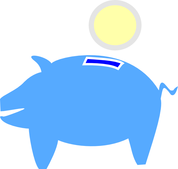 Stylized Blue Piggy Bank Illustration PNG image