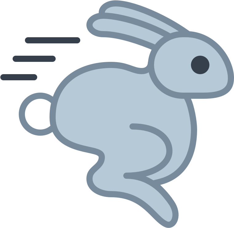 Stylized Blue Rabbit Graphic PNG image