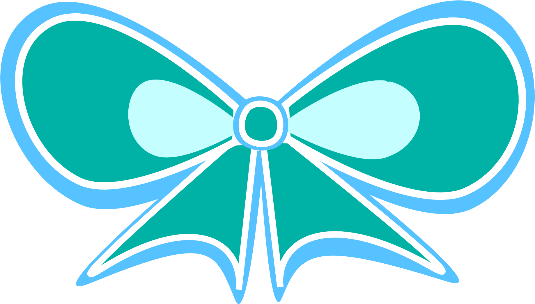 Stylized Blue Ribbon Bow Graphic PNG image