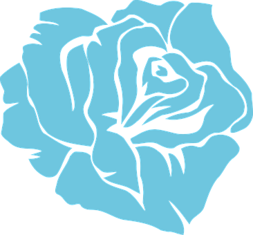 Stylized Blue Rose Graphic PNG image