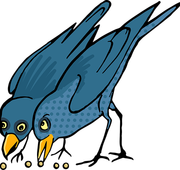 Stylized Blue Swift Illustration PNG image