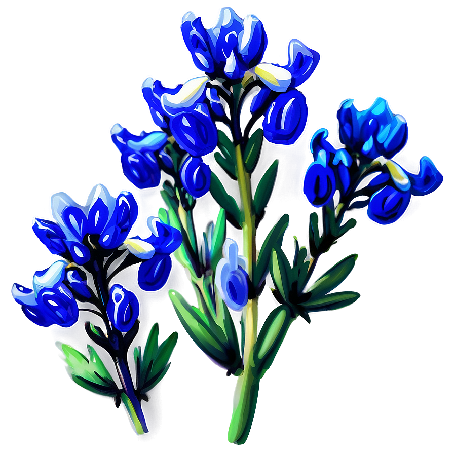 Stylized Bluebonnet Portrait Png Sfp PNG image