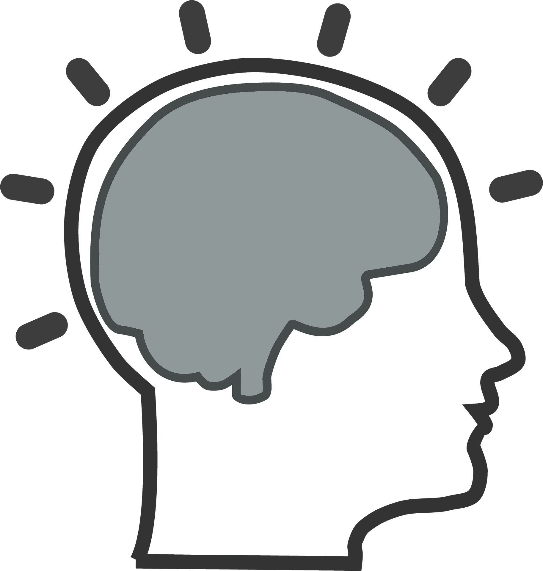 Stylized Brain Outline Clipart PNG image