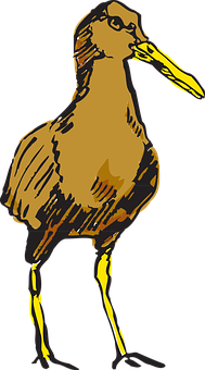 Stylized Brown Bird Illustration PNG image