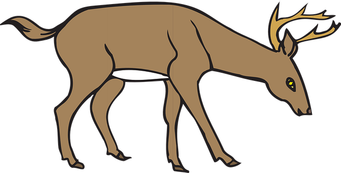 Stylized Brown Deer Illustration PNG image