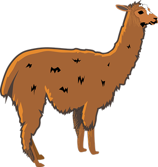 Stylized Brown Llama Illustration PNG image