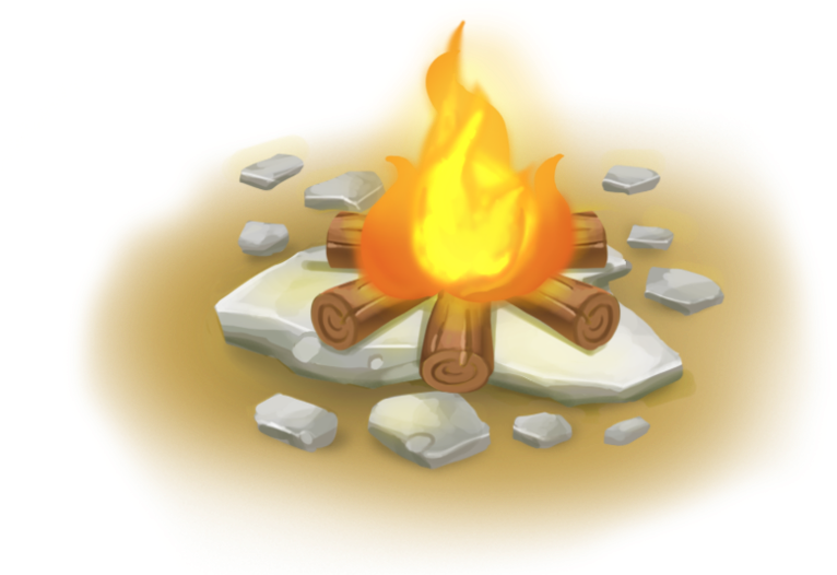 Stylized Campfire Illustration PNG image