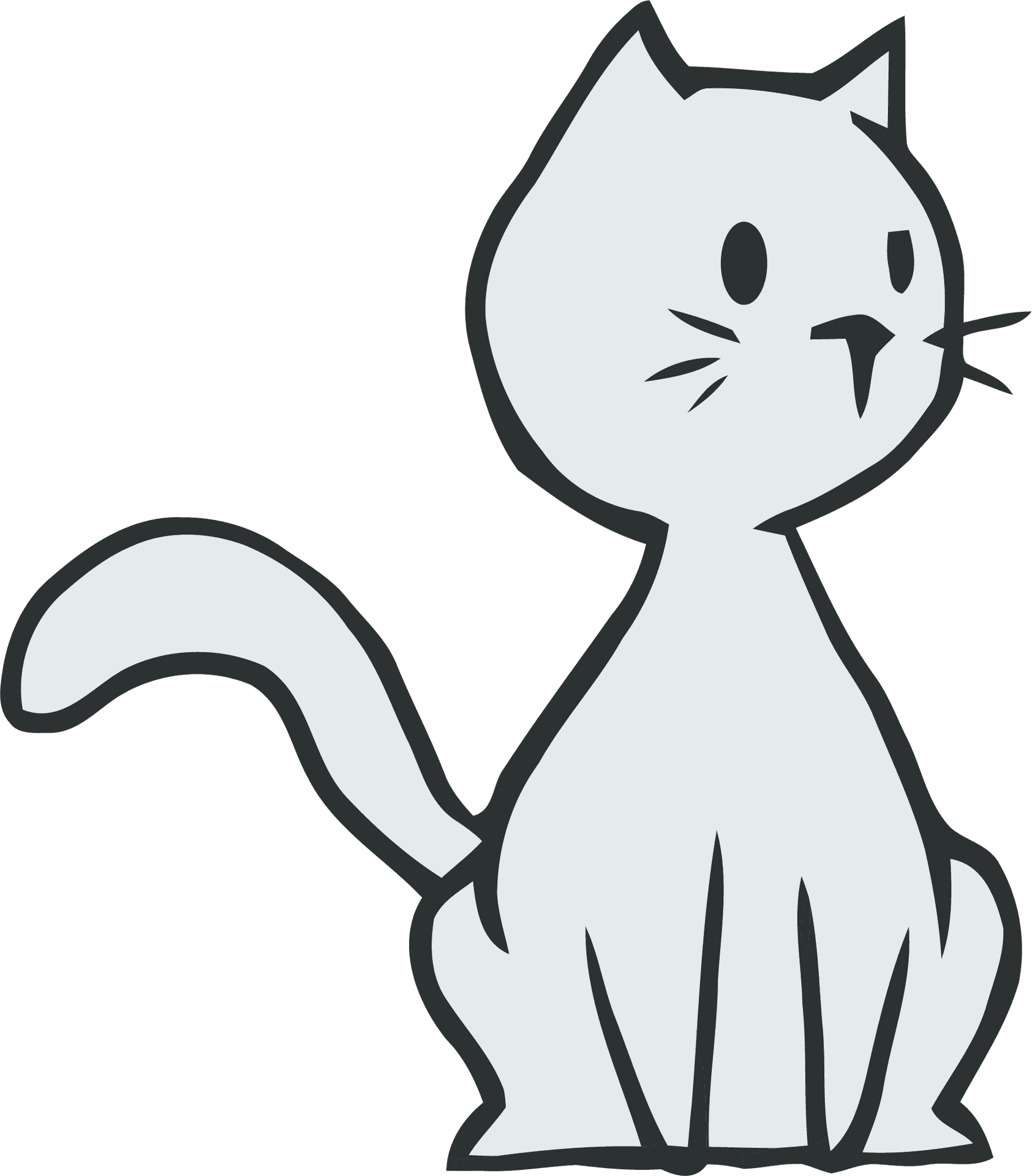 Stylized Cartoon Cat Illustration PNG image