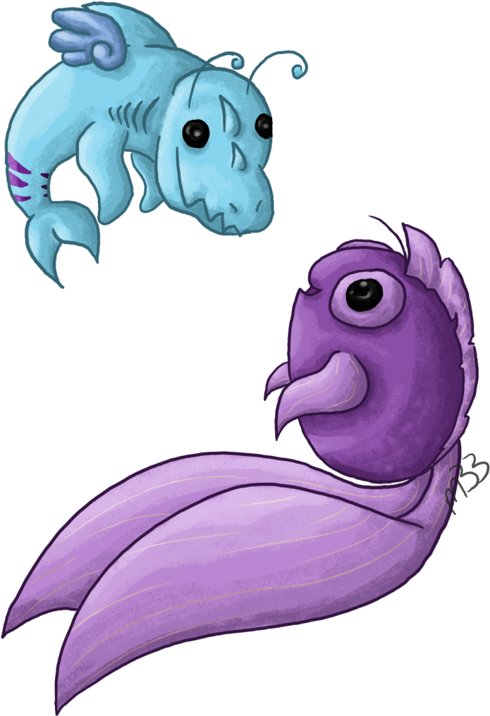 Stylized Cartoon Flounderand Friend PNG image