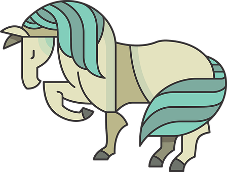 Stylized Cartoon Horse Illustration PNG image