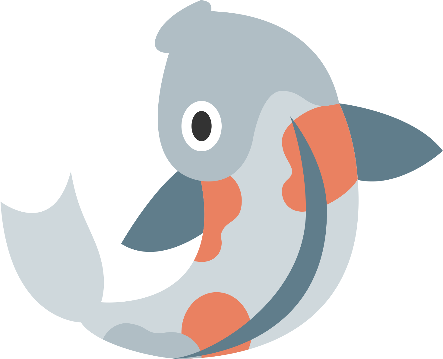 Stylized Cartoon Koi Fish PNG image