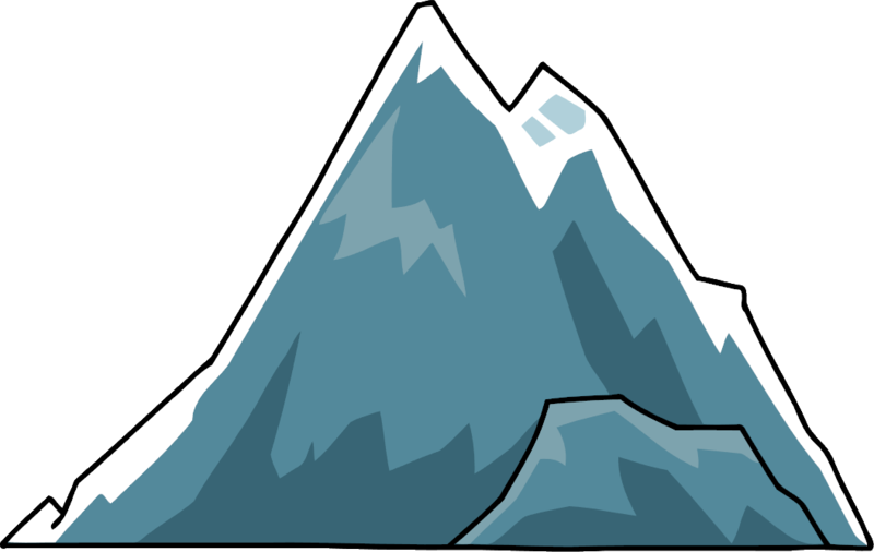 Stylized Cartoon Mountain Peak PNG image