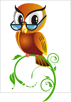 Stylized Cartoon Owlwith Glasses PNG image