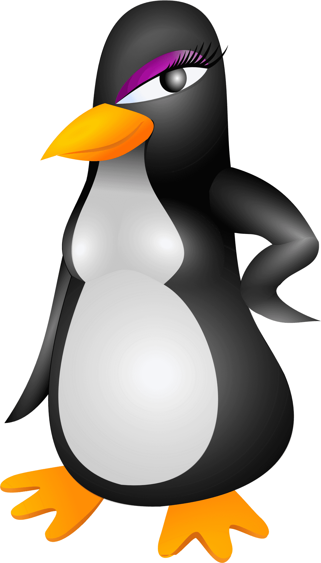 Stylized Cartoon Penguin PNG image