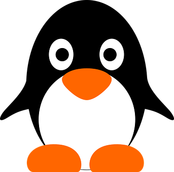 Stylized Cartoon Penguin Graphic PNG image