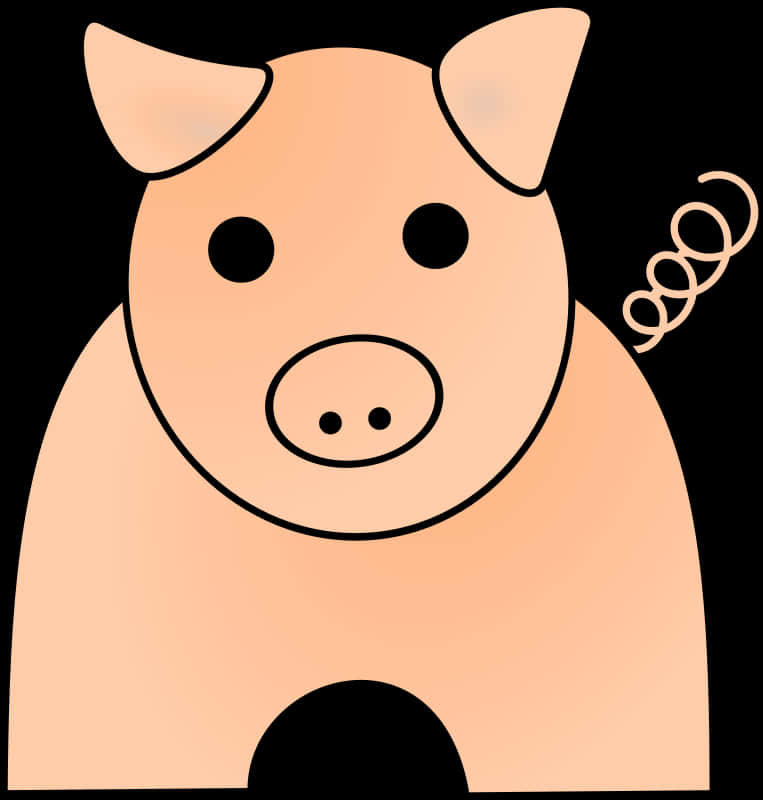 Stylized Cartoon Pig Illustration PNG image