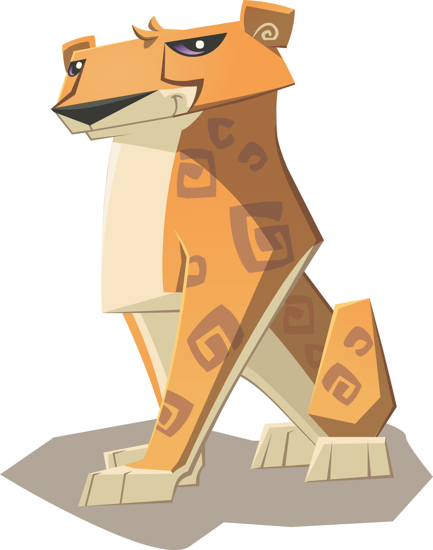Stylized Cartoon Tiger Standing PNG image