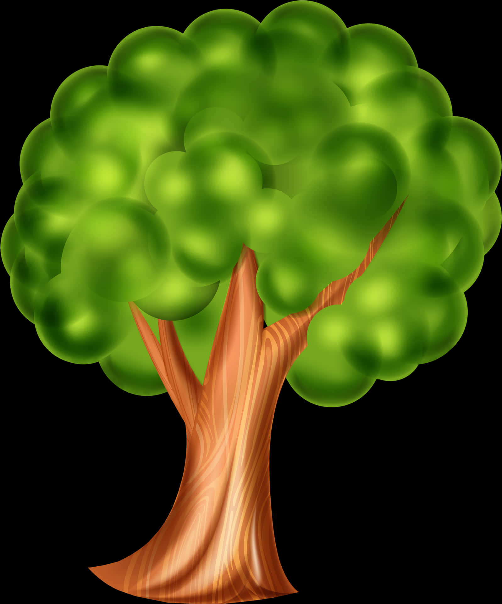 Stylized Cartoon Tree Illustration PNG image