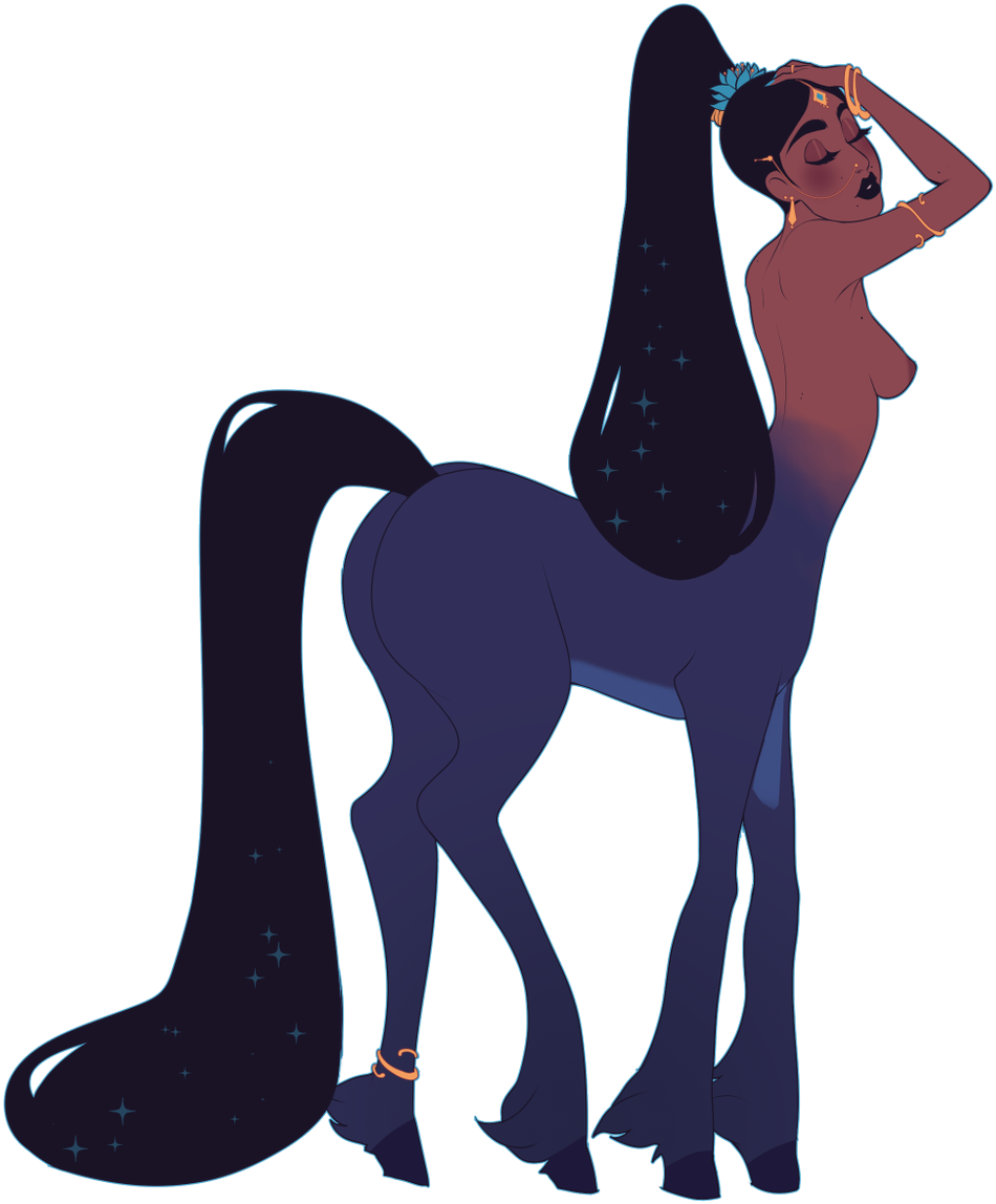 Stylized Centaur Woman Illustration PNG image