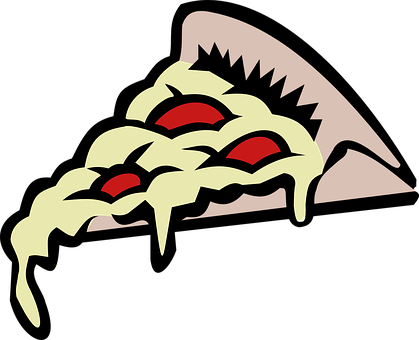 Stylized Cheesy Pizza Slice PNG image
