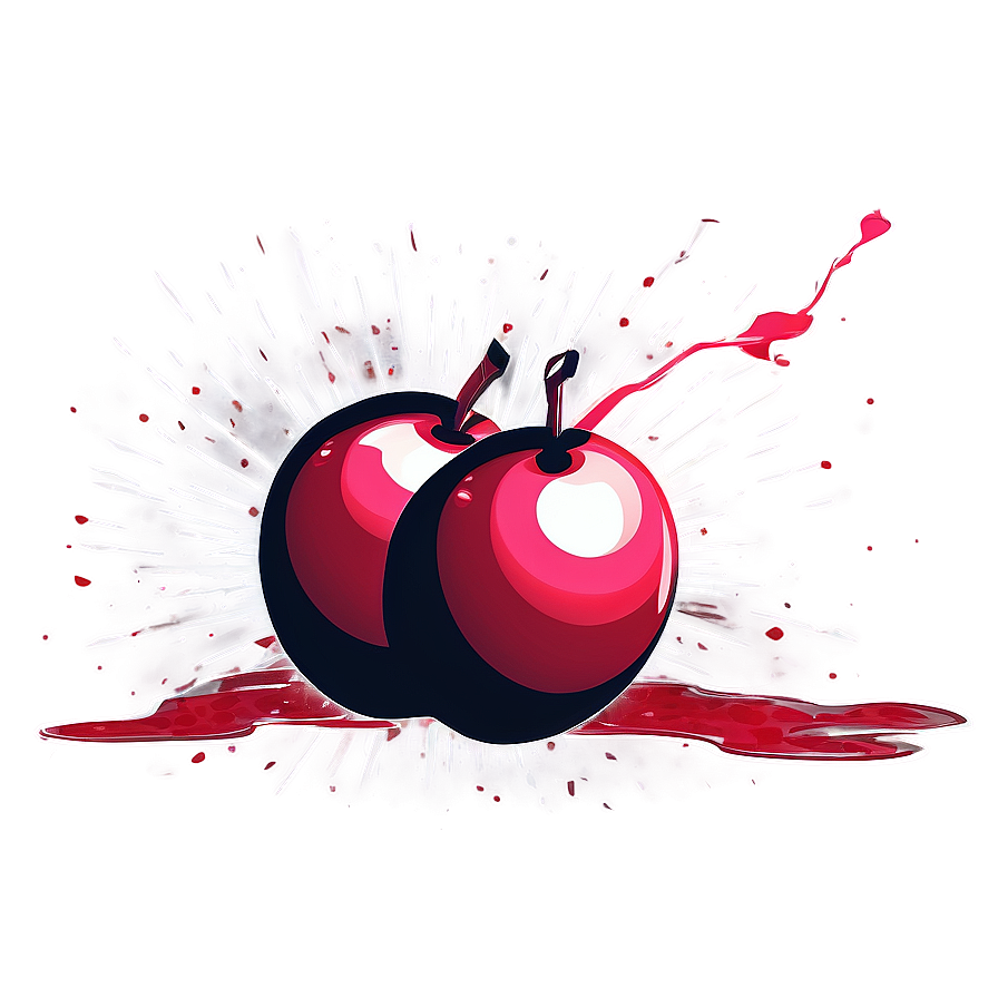 Stylized Cherry Bomb Illustration Png 06282024 PNG image