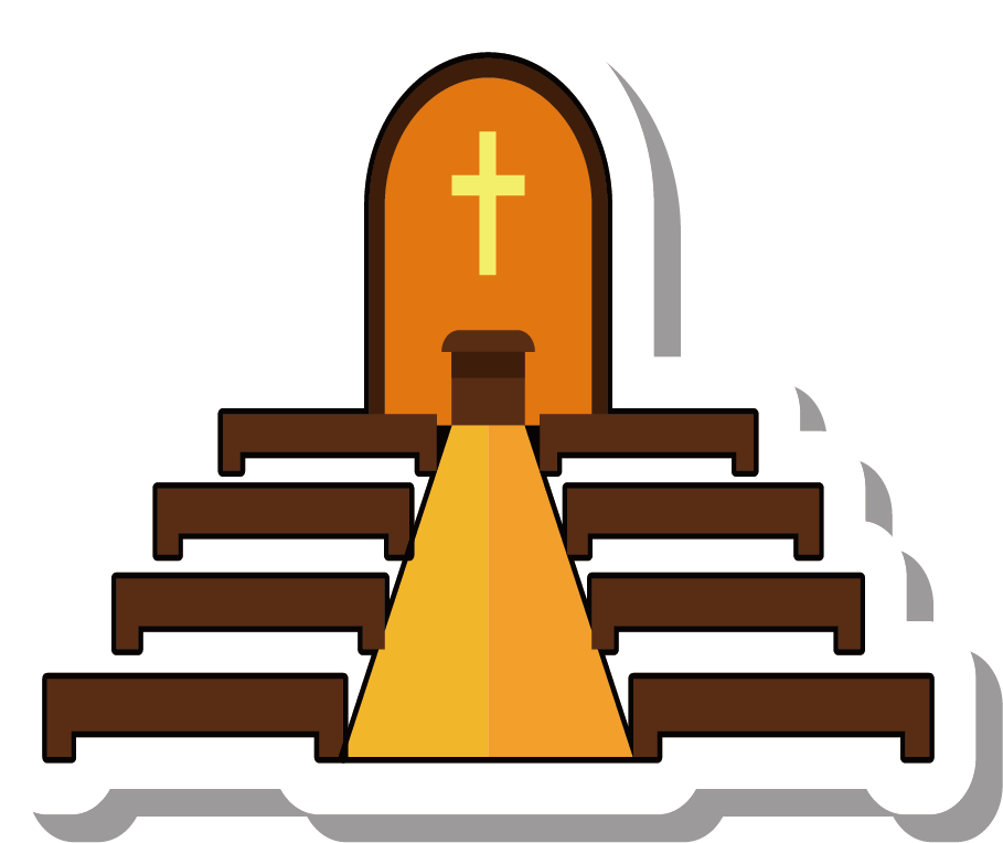 Stylized Church Entrance Clipart PNG image