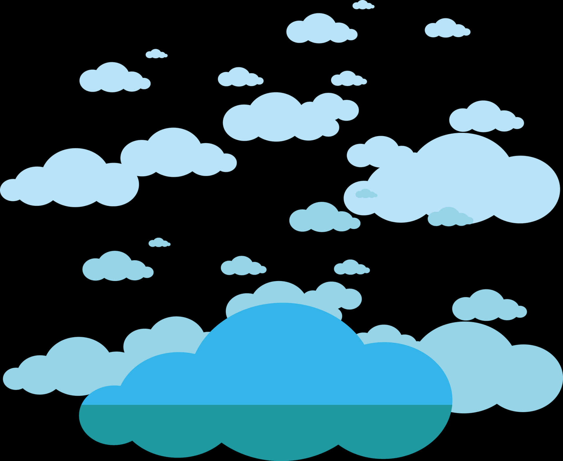 Stylized Cloudson Dark Background PNG image