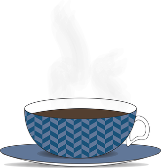 Stylized Coffee Cupon Saucer PNG image