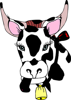 Stylized Cow Illustration PNG image
