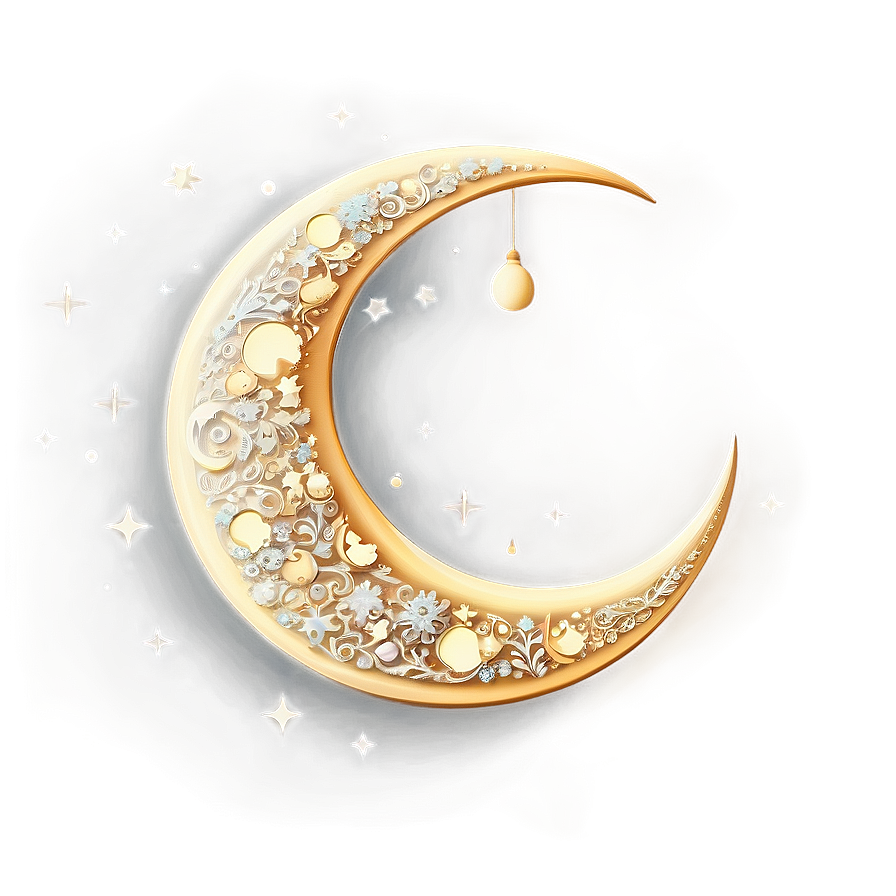 Stylized Crescent Moon Png Kim PNG image