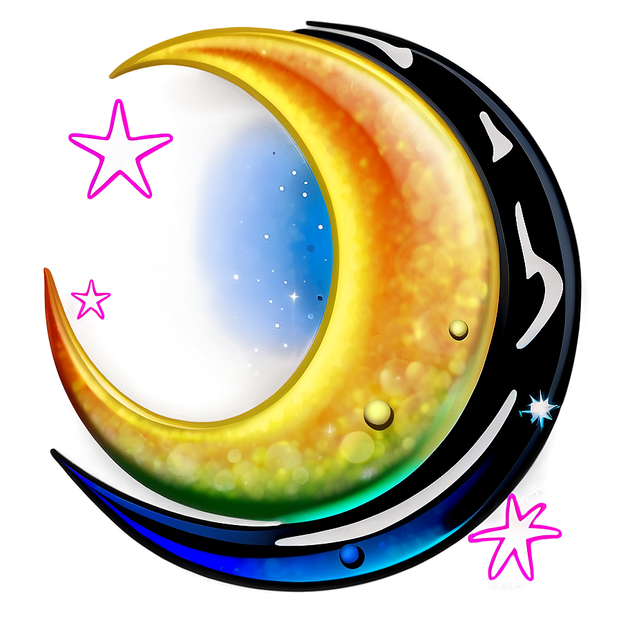 Stylized Crescent Moon Png Vpj PNG image