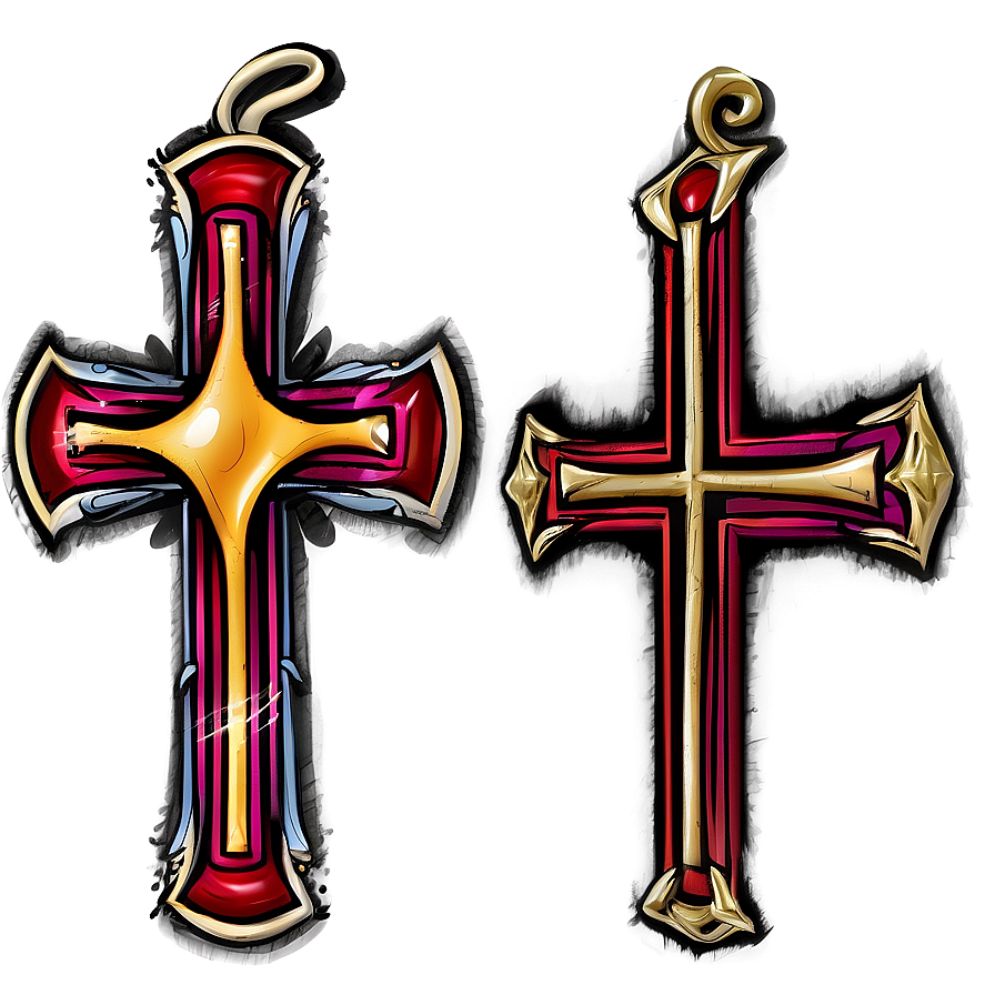 Stylized Cross Drawing Png 20 PNG image