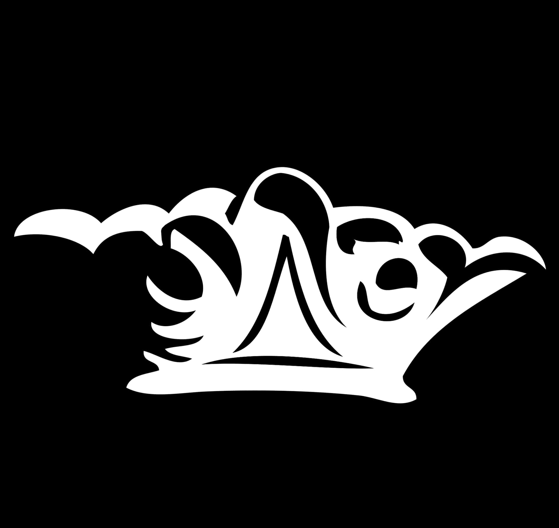 Stylized Crown Graphic Blackand White PNG image