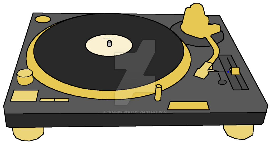 Stylized D J Turntable Illustration PNG image