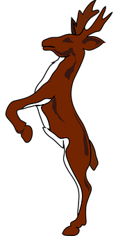 Stylized Dancing Deer Illustration PNG image