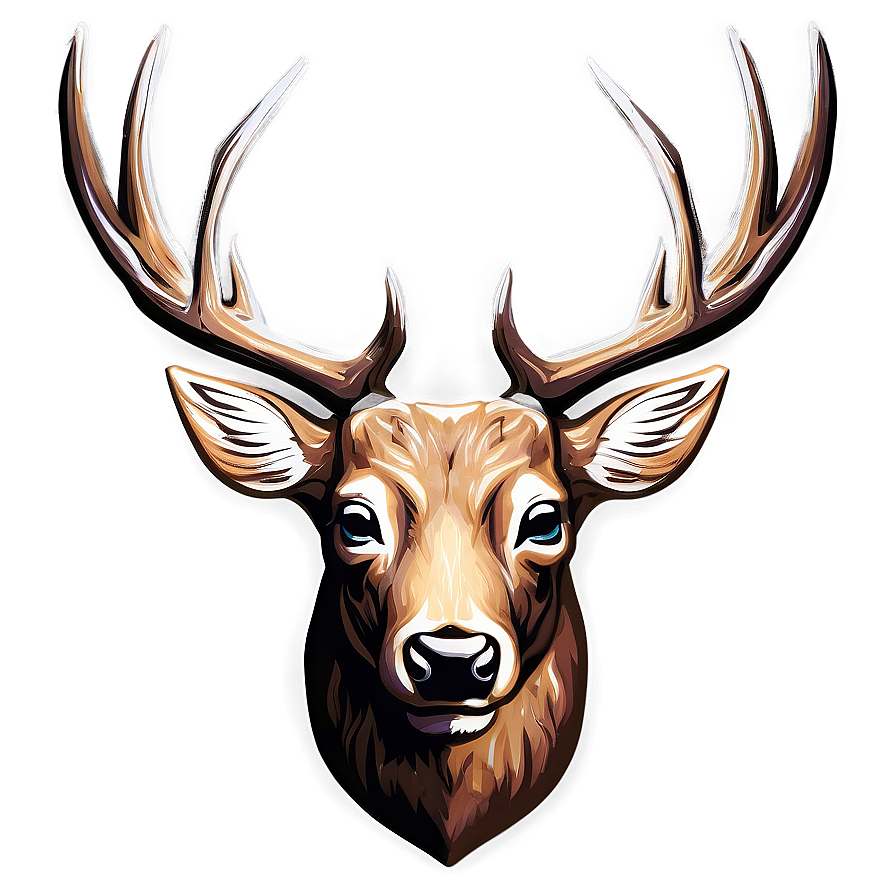 Stylized Deer Head Icon Png 06212024 PNG image