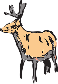 Stylized Deer Illustration PNG image