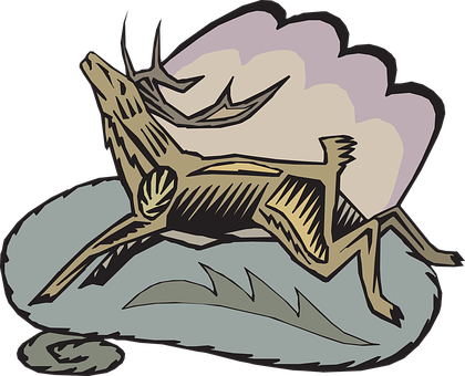 Stylized Deer Illustration PNG image