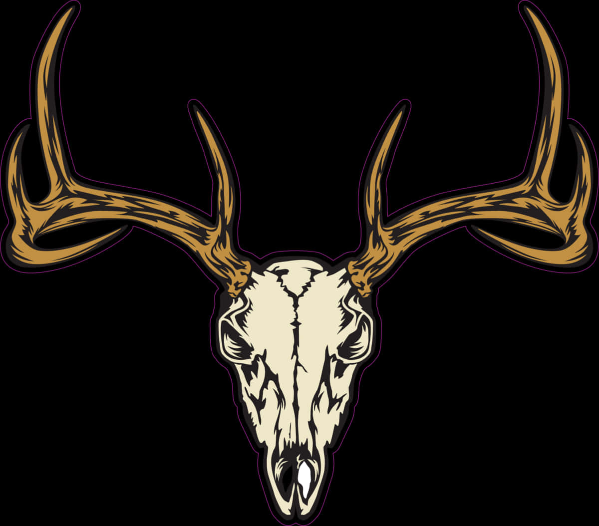 Stylized Deer Skullwith Antlers PNG image