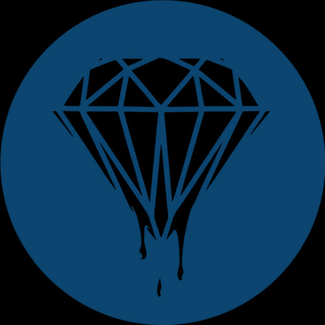 Stylized Diamond Graphic Blue Background PNG image