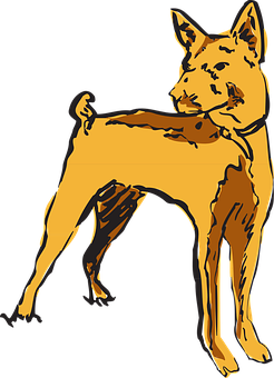 Stylized Dog Illustration PNG image