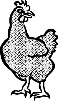 Stylized Dot Pattern Chicken Illustration PNG image