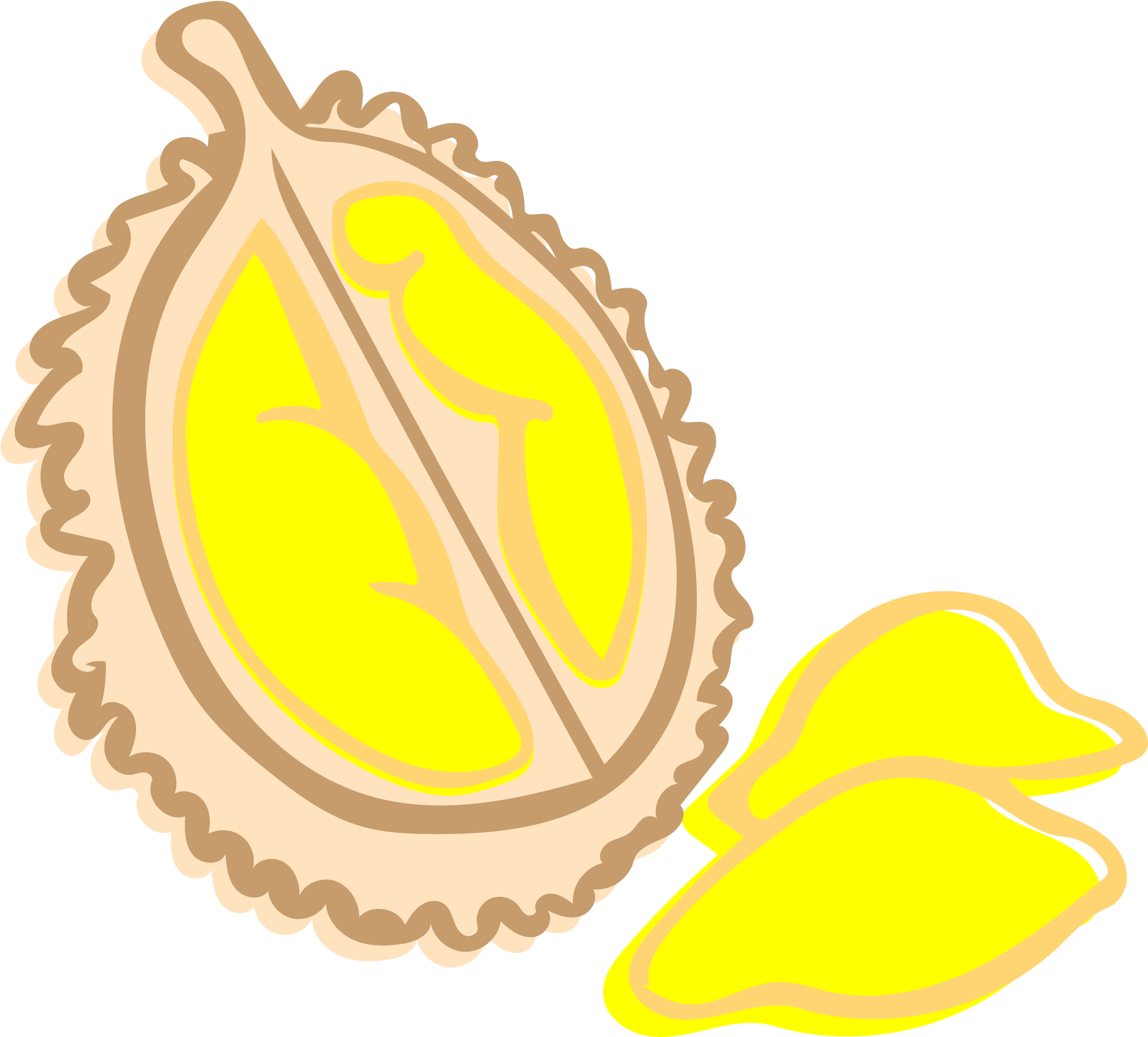 Stylized Durian Fruit Illustration PNG image